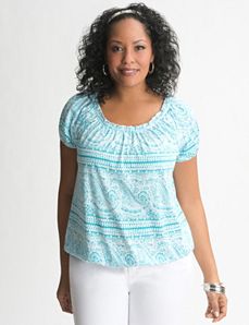 Paisley peasant tee