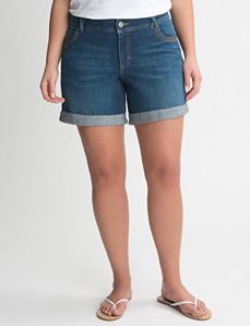 Cuffed denim short
