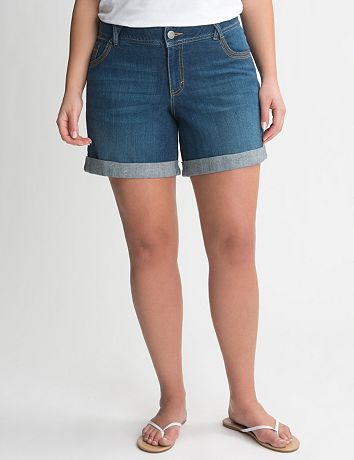 Cuffed denim short