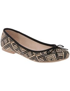 Wide Width Raffia Ballet Flat by Lane Bryant