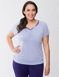 Ruched V-neck tee by Reebok