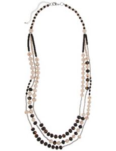 Wooden bead 3 row necklace by Lane Bryant