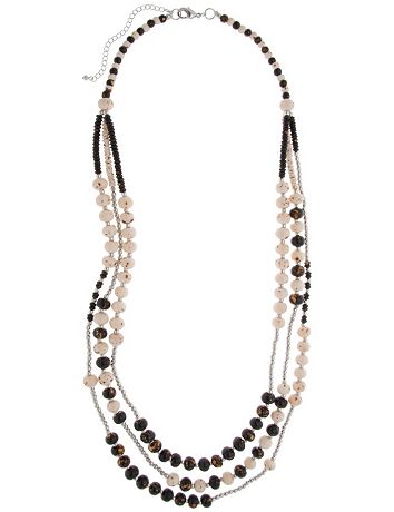 Wooden bead 3 row necklace by Lane Bryant