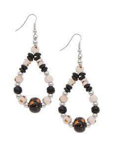 Wooden bead teardrop earrings by Lane Bryant