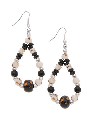 Wooden bead teardrop earrings by Lane Bryant