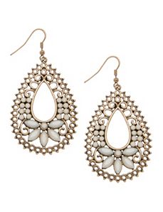 Beaded filigree teardrop earrings by Lane Bryant