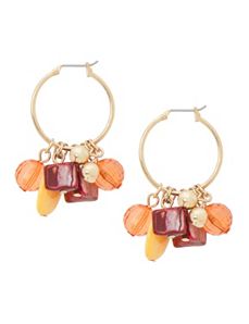 Beaded mini hoop earrings by Lane Bryant