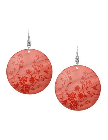 Floral shell disc earrings by Lane Bryant