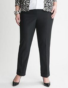 Double weave cuffed ankle pant