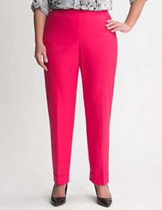 Double weave cuffed ankle pant