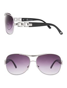 Rhinestone brow aviator sunglasses