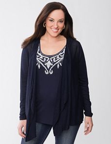 Lane Collection eyelet cardigan
