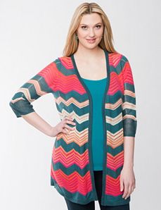Chevron open stitch cardigan