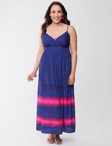 Striped hem maxi dress