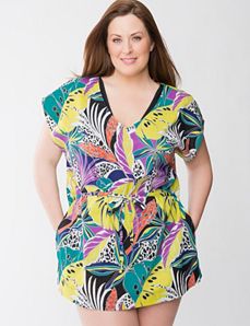 Tropical floral cover up tunic