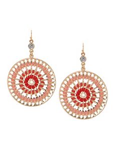 Thread-wrapped hoop earrings by Lane Bryant