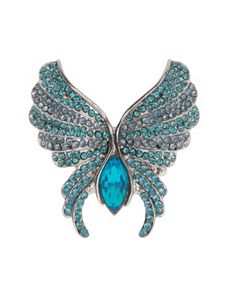 Rhinestone butterfly ring by Lane Bryant