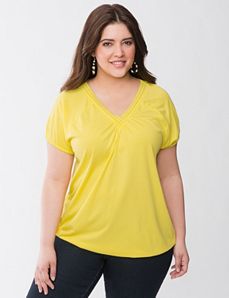 Beaded V-neck tee