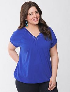 Beaded V-neck tee