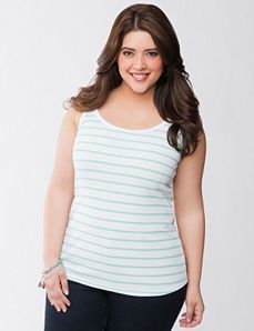 Striped ribbed tank