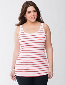 Striped ribbed tank