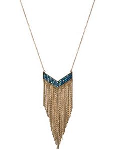Stone & fringe necklace by Lane Bryant
