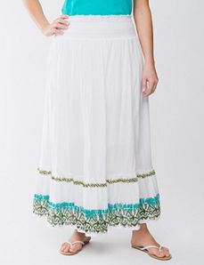 Embellished border long skirt by Lane Bryant