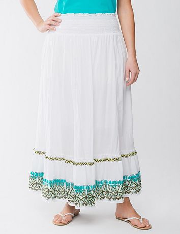 Embellished border long skirt by Lane Bryant