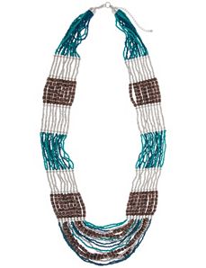 Striped beaded necklace by Lane Bryant