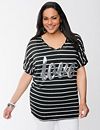 Love sequin striped top