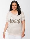 Love sequin striped top