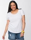Shirred scoop neck tee