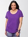 Shirred scoop neck tee