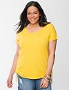 Shirred scoop neck tee