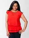Eyelet peplum top
