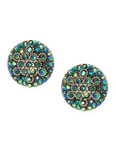 Cubic zirconium button earrings by Lane Bryant