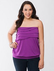 Lace trim tube top