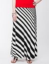 Diagonal striped maxi skirt