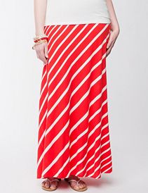 Diagonal striped maxi skirt
