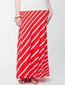 Diagonal striped maxi skirt