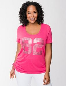 Inspire ruched burnout tee