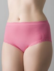 Plus size Lace trim seamless brief