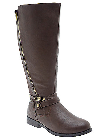 Stretch back zipped riding boot by Lane Bryant | Lane Bryant