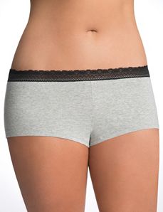 Flirty plus size Lace trim boyshort panty
