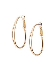 Silvertone slit hoop earrings