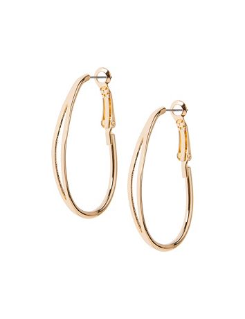 Silvertone slit hoop earrings