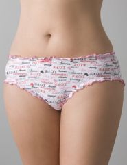 Plus size Ruffle cotton hipster panty by Cacique