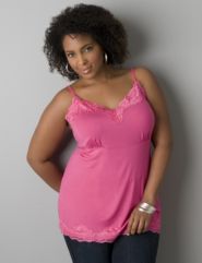 Plus size lace-trim cami by Lane Bryant