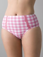 Lace trim cotton hi-cut panty