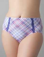 Lace trim cotton hi-cut panty